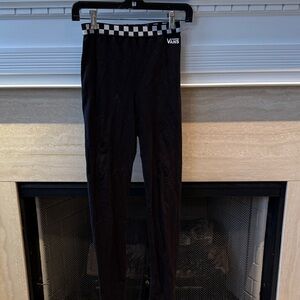 Vans Black Leggings with Checkered Waistband